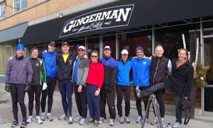 The start at The Gingerman: Andy, Scott, Mark, Rob, Huge, Darren, Cousin Al, Pete, Brian, Scott, David