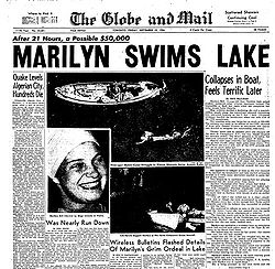 Marilyn Bell swims Lake Ontario