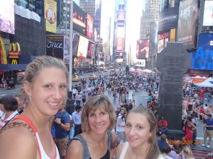 Maisey, Jo and Jill... at Time Square...