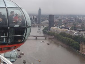 ... and up in the "London Eye"...