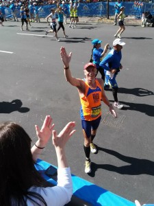 wearing my Newton's in the Boston Marathon!
