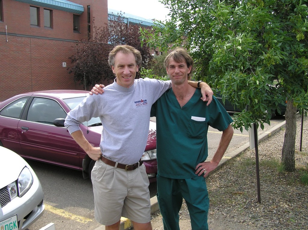 The last time I saw Scott, 2003... back in North Battleford after my first Ironman... (yes, pleated khaki's were in then!)