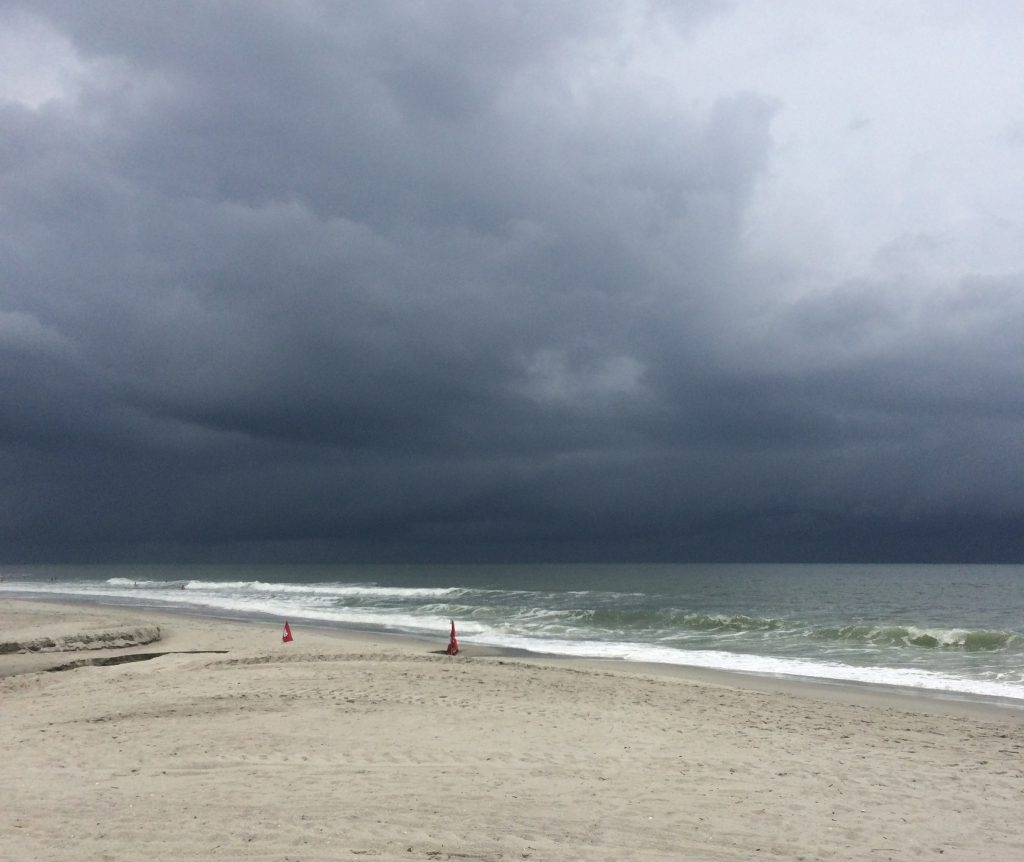 Hurricane Bonnie, hitting Myrtle Beach! Nobody for Jill to lifeguard today!